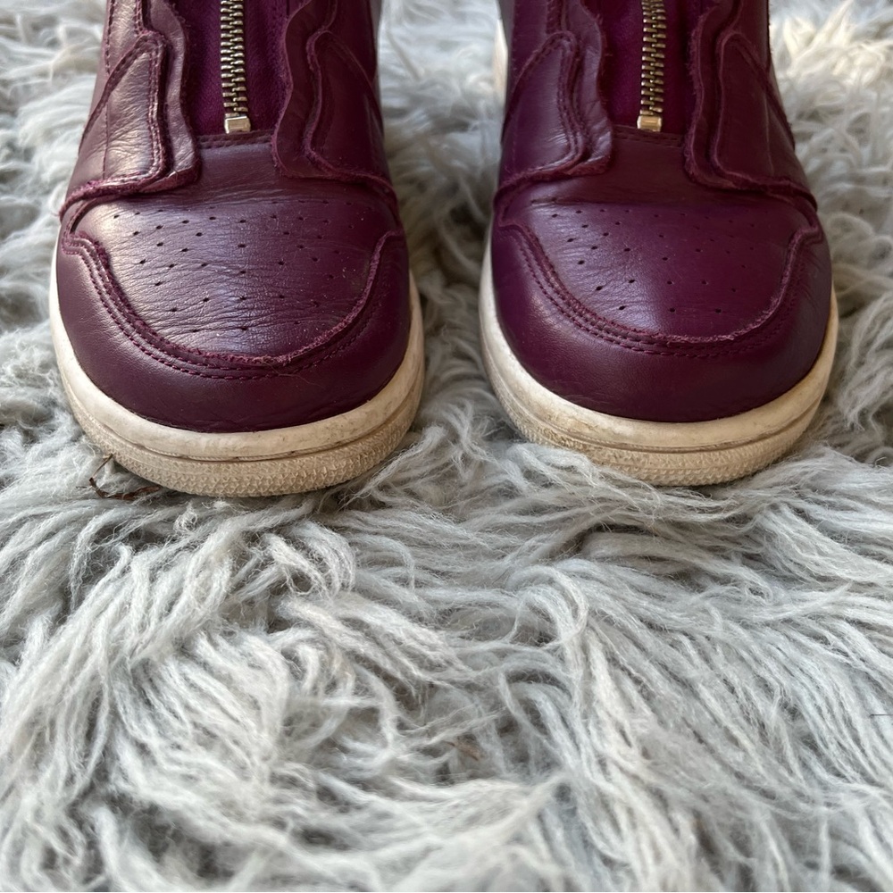 Sz 7 ❤️ Nike Air Jordan 1 Retro — High Zip — Bordeaux — excellent - Picture 11 of 12